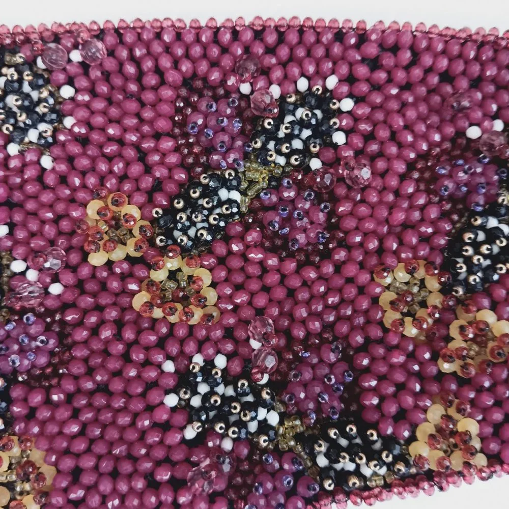 ZARA Women's Purple Beaded Sash Belt 7521 037 611 Size 32/US 14